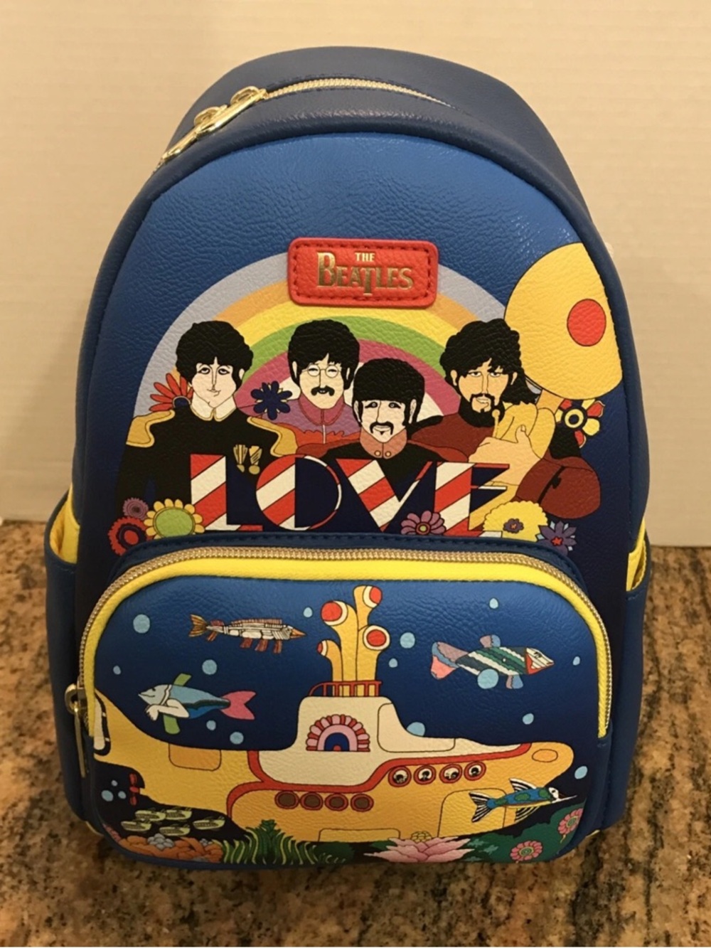 New FUNKO Loungefly BEATLES Love / Yellow Submarine Mini Backpack W/Straps